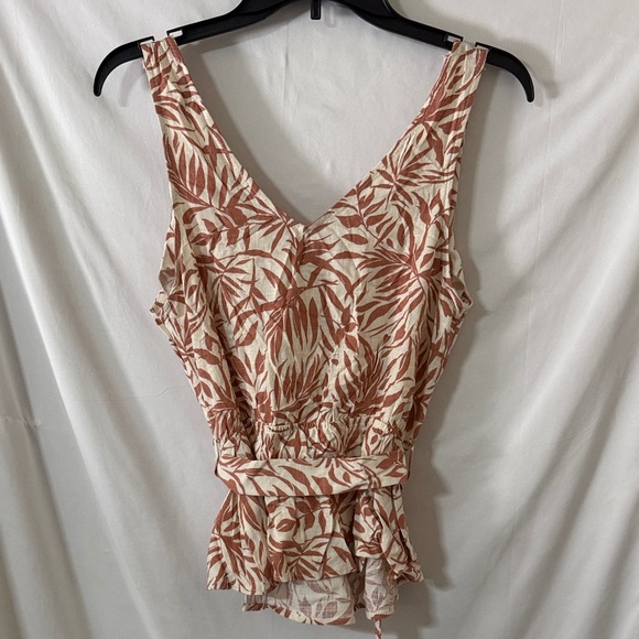 Monteau Los Angeles Belted Tank Top 30% Linen Size Medium - Picture 8 of 9